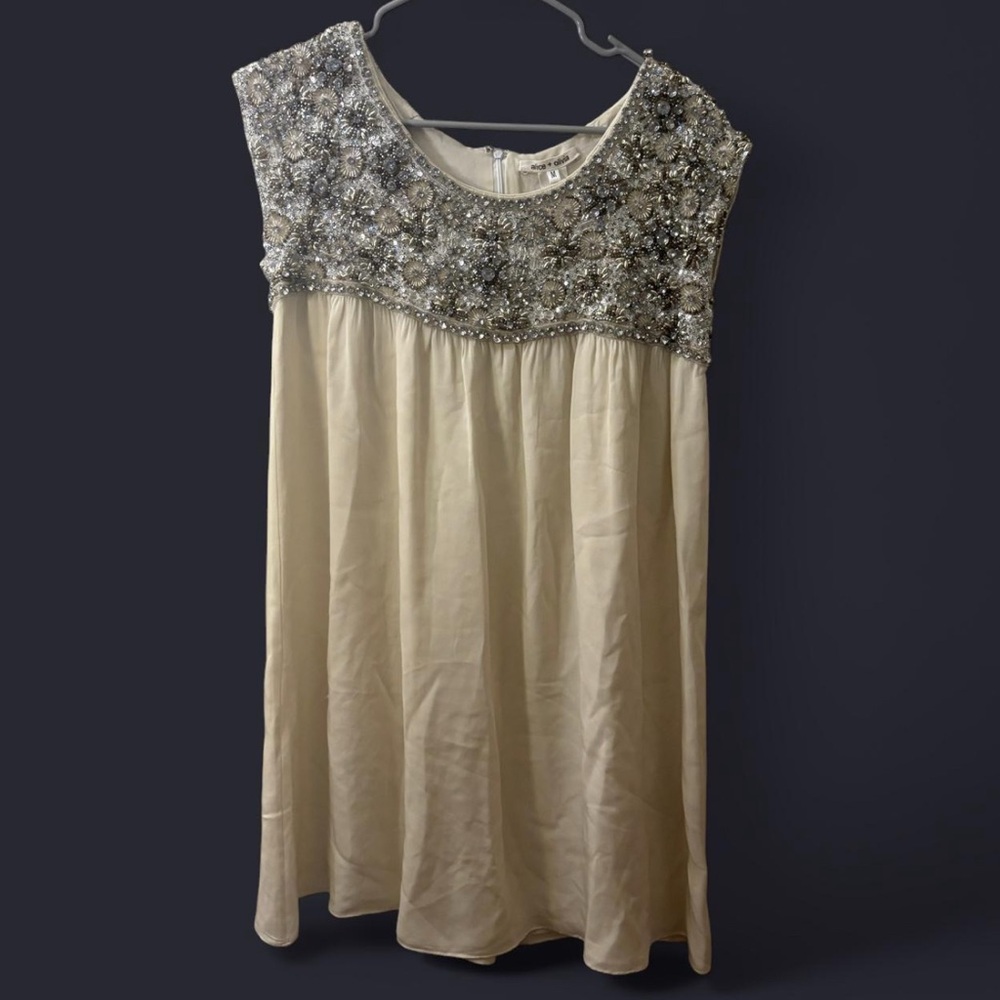 Alice + Olivia Crystal Embellished Silk Dress